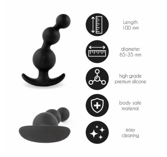 FeelzToys - Plugz Butt Plug Black Nr. 4